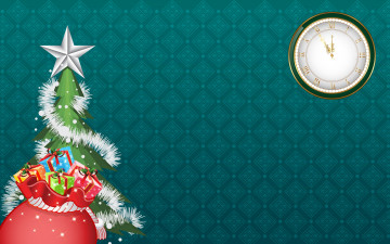 Картинка праздничные векторная+графика+ новый+год мешок фон новый год настроение Ёлка праздник подарки ноги елка минимализм зима Часы