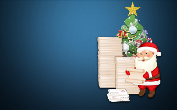 Картинка праздничные векторная+графика+ новый+год письма фон новый год настроение праздник санта клаус елка ноги минимализм рождество Ёлка почта