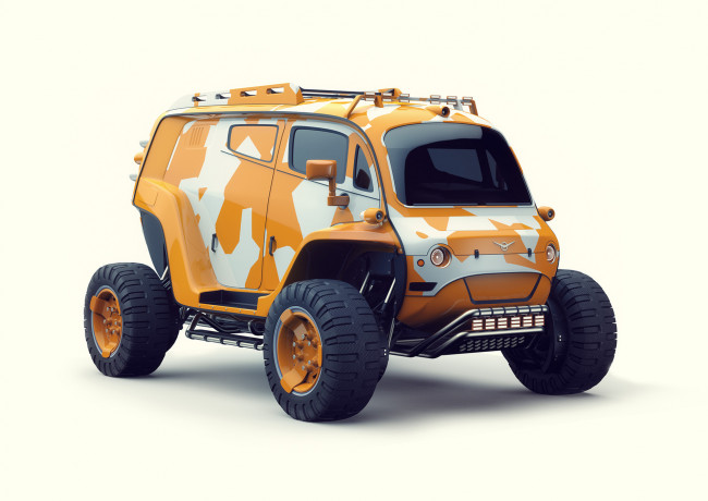 Обои картинки фото uaz-2061, автомобили, 3д, дизайн, графика, 2061, uaz