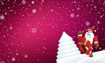 Картинка праздничные векторная+графика+ новый+год дед мороз снежинки