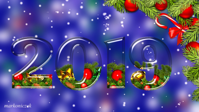 Обои картинки фото праздничные, векторная графика , новый год, цифры, новый, год, фон