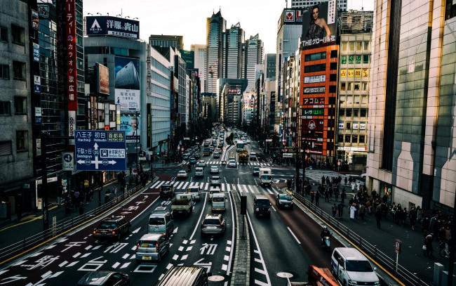 Обои картинки фото города, токио , япония, улица, небоскребы