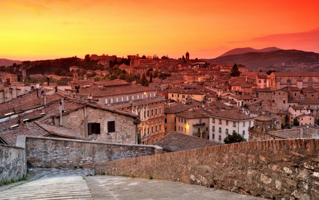 Обои картинки фото perugia, umbria, italy, города, - панорамы