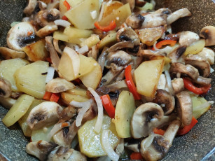 обоя еда, картофель, грибы