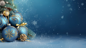 Картинка праздничные украшения шарики ёлка шишки снежинки