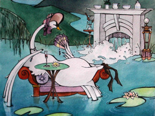 Картинка рисованные животные сказочные мифические гусыня