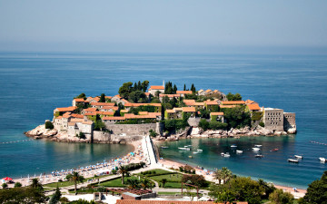 Картинка города пейзажи sveti+stefan montenegro