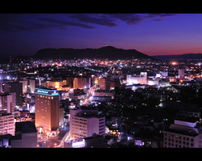 Картинка города огни ночного hakodate japan