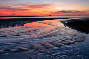 Картинка sunset природа побережье отмель закат