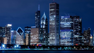 Картинка города Чикаго сша город здания небоскребы огни