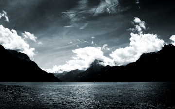 Картинка природа реки озера озеро горы облака яхты