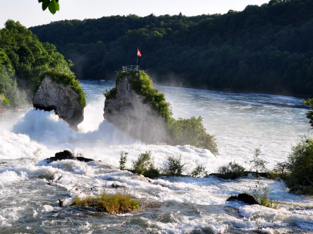 Обои картинки фото rhine, falls, switzerland, природа, водопады, водопад, река