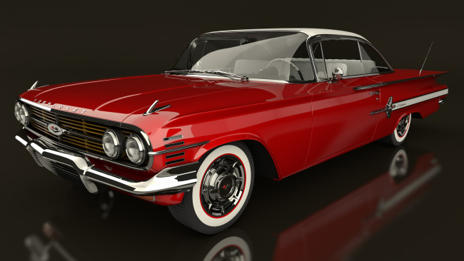 Обои картинки фото автомобили, 3д, 1960, chevrolet, impala