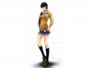 Картинка рисованное -+ +аниме школьница форма фон девушка