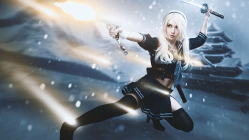 Картинка разное cosplay+ косплей пистолет меч фон девушка