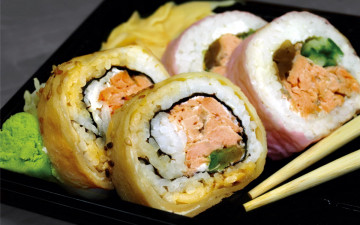 Картинка еда рыба +морепродукты +суши +роллы японская имбирь васаби роллы кухня