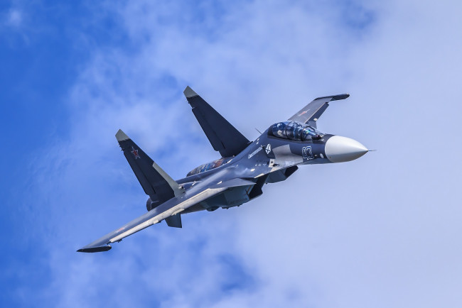 Обои картинки фото su-30sm, авиация, боевые самолёты, россия, ввс