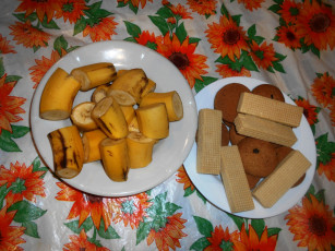 Картинка еда бананы вафли печенье