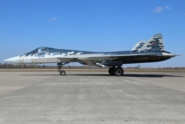 Обои картинки фото су-57, авиация, боевые самолёты, россия, su-57, сухой, боевые, самолеты, истребитель, ввс