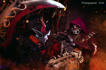 Картинка разное cosplay+ косплей warhammer 40000 бой хаосит оружие броня девушка