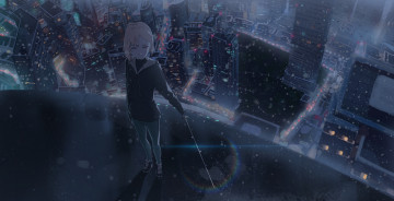 Картинка kuen аниме город +улицы +интерьер +здания