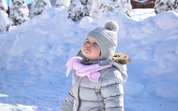 Картинка разное дети девочка куртка снег