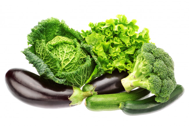 Обои картинки фото еда, овощи, баклажан, цуккини, капуста, брокколи, салат