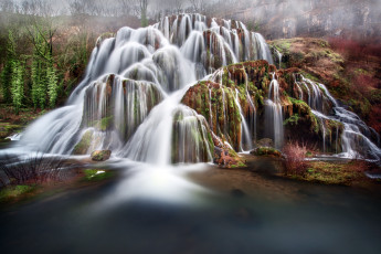 Картинка природа водопады лес скалы водопад каскад