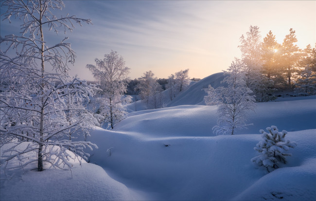 Обои картинки фото алексей богорянов, природа, восходы, закаты, зима, снег