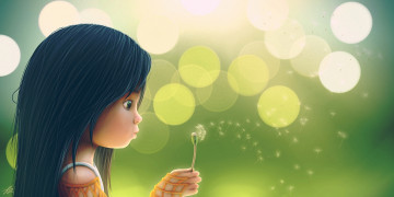 Картинка blowball рисованные дети одуванчик девочка