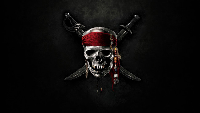 Обои картинки фото кино, фильмы, pirates, of, the, caribbean, череп, кинжалы, пираты