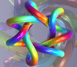 Картинка 3д+графика abstract+ абстракции звезда разноцветная закарючка