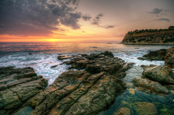 Картинка природа восходы закаты солнце облака скалы бухта океан
