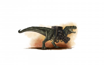 Картинка динозавр рисованные минимализм dinosaur очки оружие