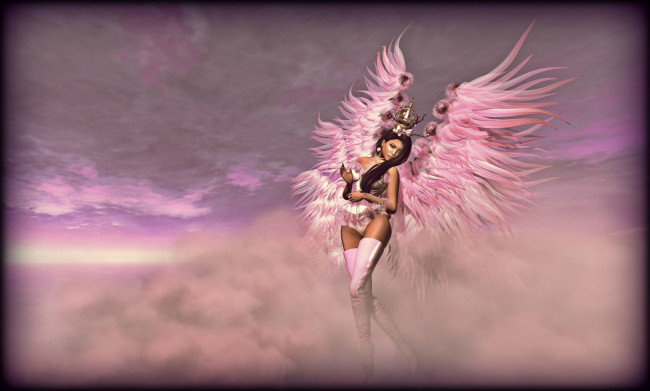 Обои картинки фото 3д графика, angel , ангел, крылья, фон