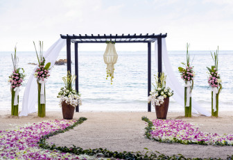 Картинка интерьер декор +отделка +сервировка свадьба букеты море пляж
