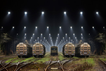 Картинка разное транспортные+средства+и+магистрали жд прожектора ночь вагоны