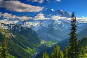 Картинка природа горы долина лес небо