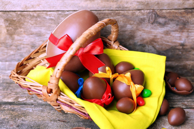 Обои картинки фото праздничные, пасха, яйца, шоколадные