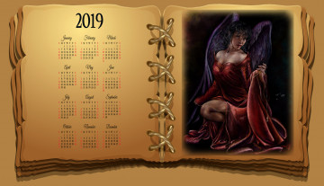 Картинка календари фэнтези крылья девушка