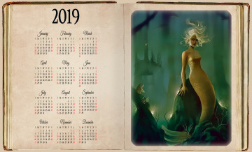 Картинка календари фэнтези русалка рыба книга