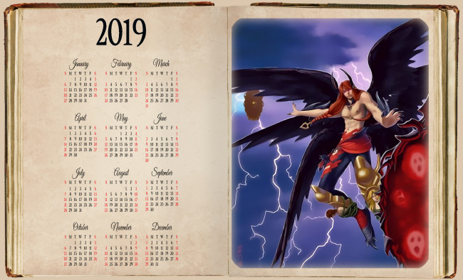 Обои картинки фото календари, фэнтези, крылья, мужчина