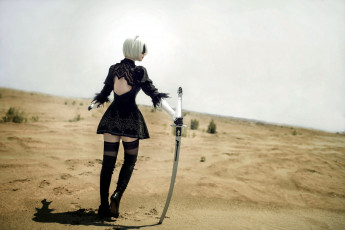 Картинка девушки -unsort+ девушки+с+оружием 2в пустыня меч андроид девушка
