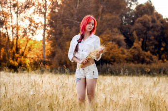 Картинка девушки -unsort+ рыжеволосые+и+другие шорты коса жеся ильченко тату