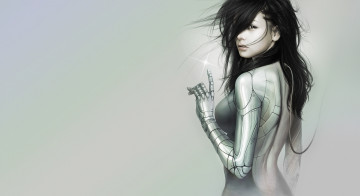 Картинка фэнтези роботы +киборги +механизмы девушка киборг