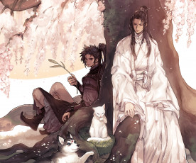 обоя аниме, the husky and his white cat shizun, the, husky, and, his, white, cat, shizun