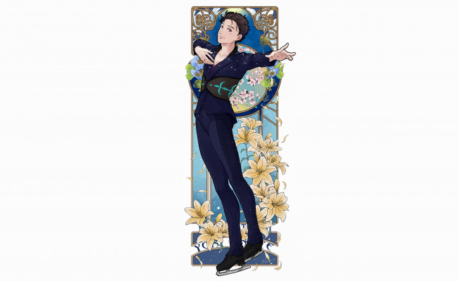 Обои картинки фото аниме, yuri on ice, юрий, на, льду