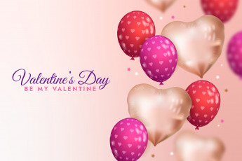 Картинка праздничные день+святого+валентина +сердечки +любовь шарики поздравление