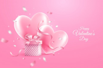 Картинка праздничные день+святого+валентина +сердечки +любовь сердечки коробки подарки