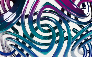Картинка 3д+графика абстракция+ abstract трубки переплетение цвета